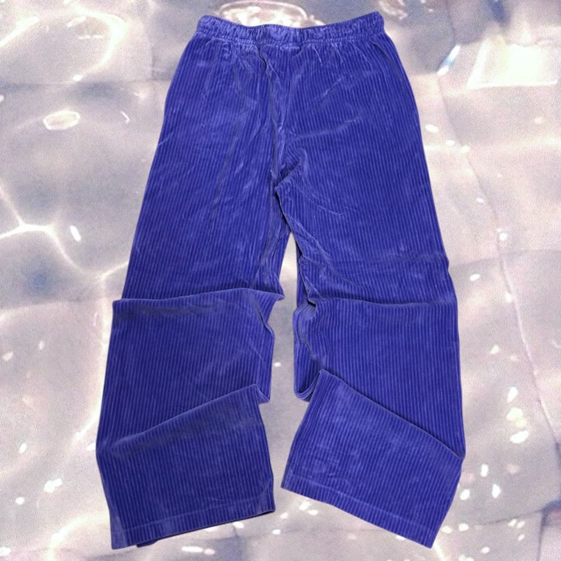 나이키 벨루어 벨벳 밴딩 와이드 팬츠 퍼플 보라 XS  상품이미지5