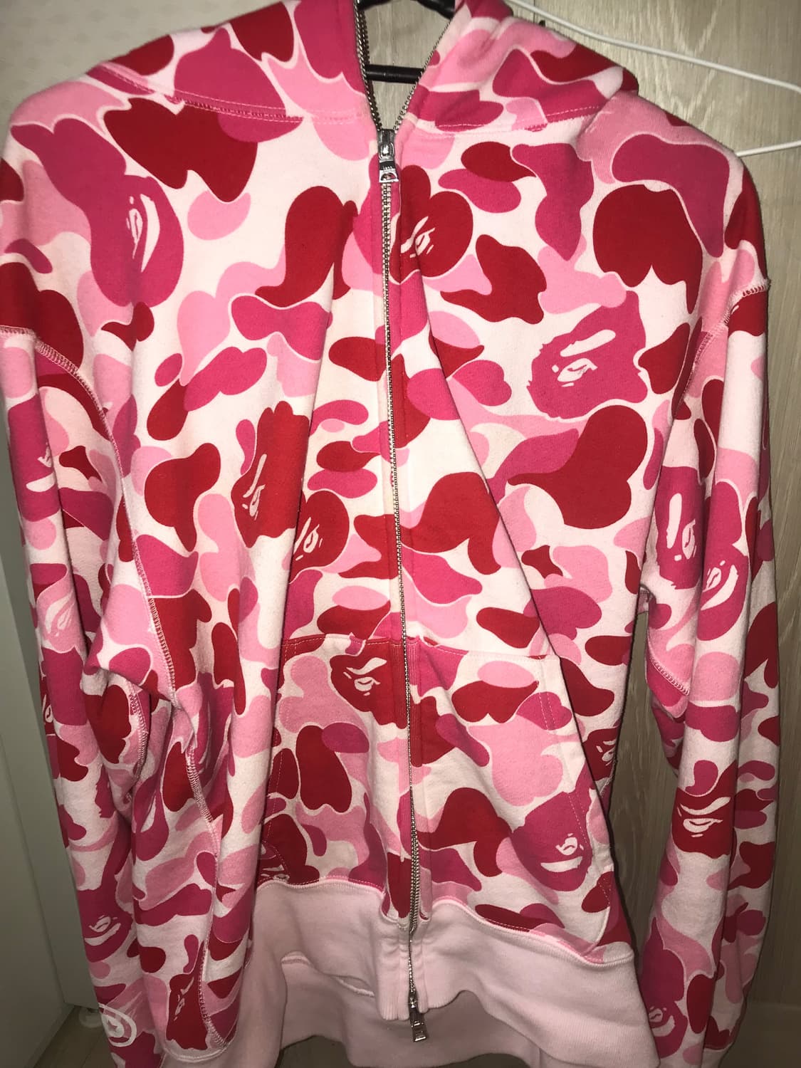 베이프 핑크 샤크 후드집업S 상품이미지5