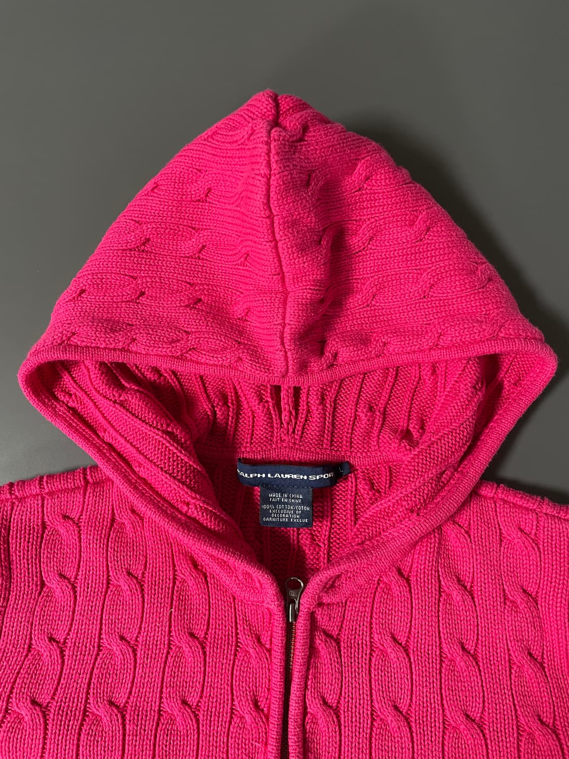 [L] 폴로 랄프로렌 케이블 꽈배기 니트 후드 집업 상품이미지7