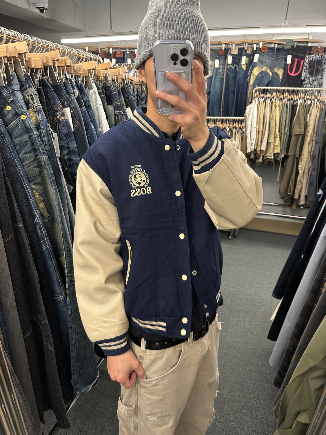 SUNTORY 빈티지 바시티 자켓 상품이미지3