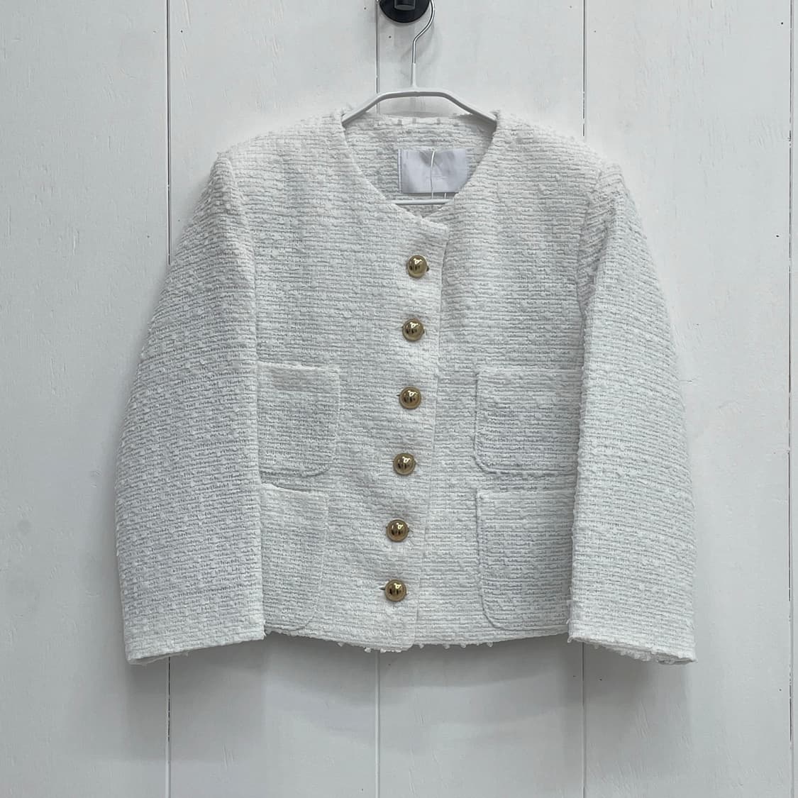 스타일난다(STYLENANDA) 노칼라 트위드 자켓 상품이미지2