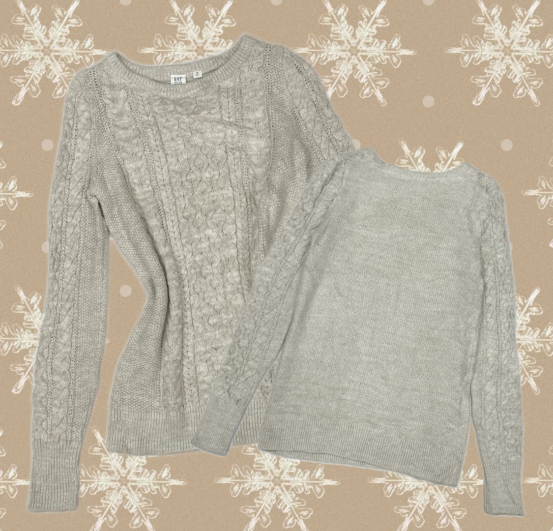 재팬 GAP 아이보리 꽈배기 니트 그런지 히피 에스닉 가을 겨울 이너 상품이미지1