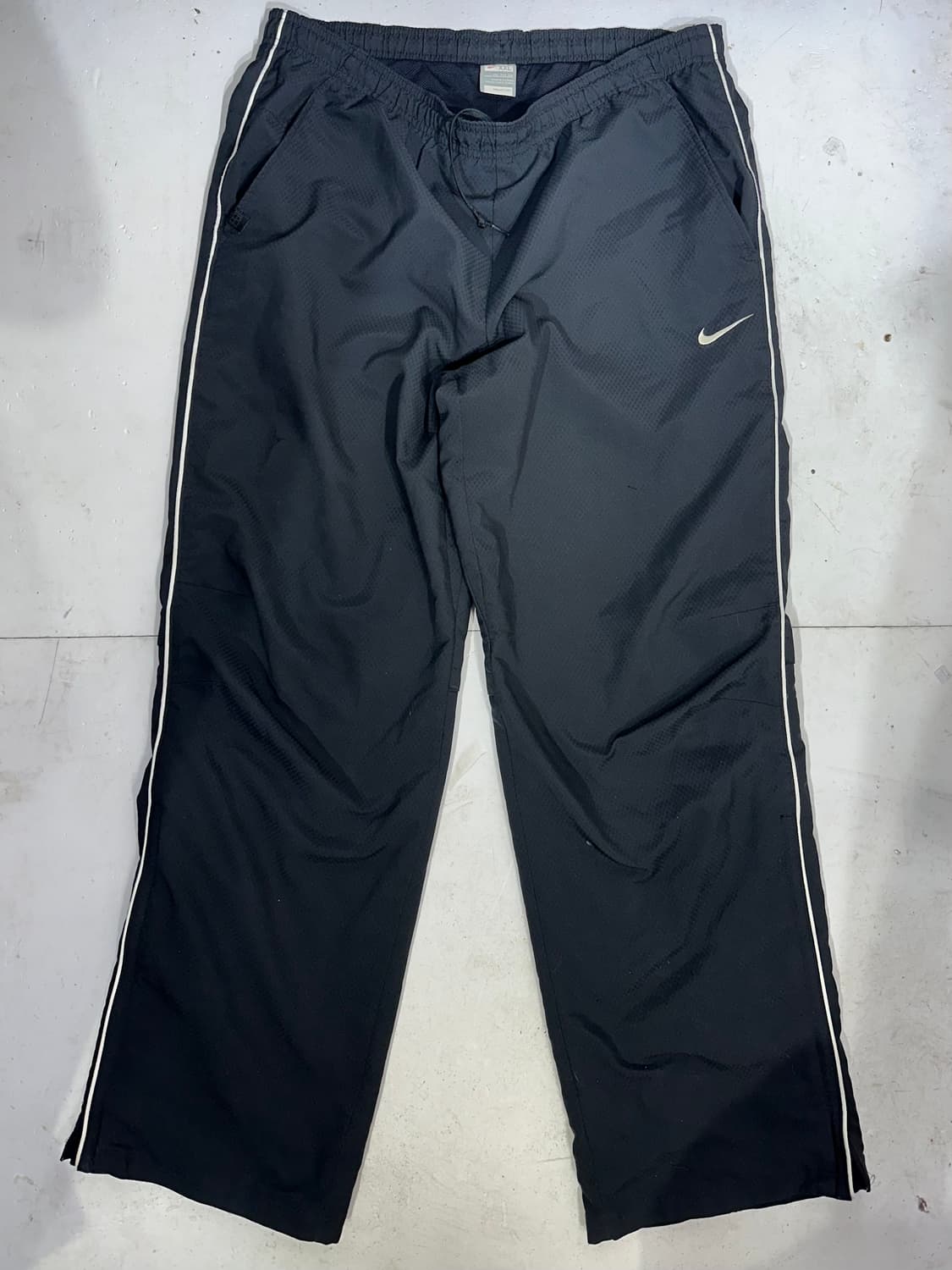 나이키 블랙 와이드 빅 사이즈 화이트 사이드 라인 트랙 팬츠 XXL 상품이미지4