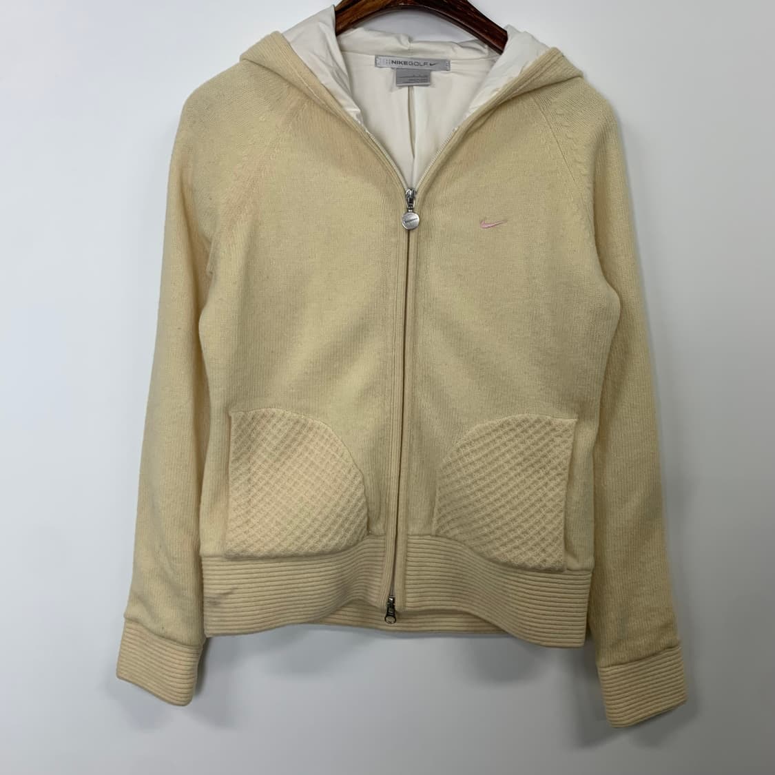 나이키 스우시 아이보리 니트 후드집업 상품이미지2