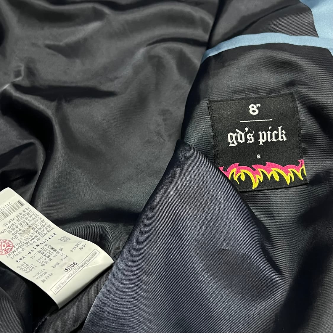 [실측M] 에잇세컨즈 X 지드래곤 콜라보 스콜피온 자수 스카잔 블루종 상품이미지2