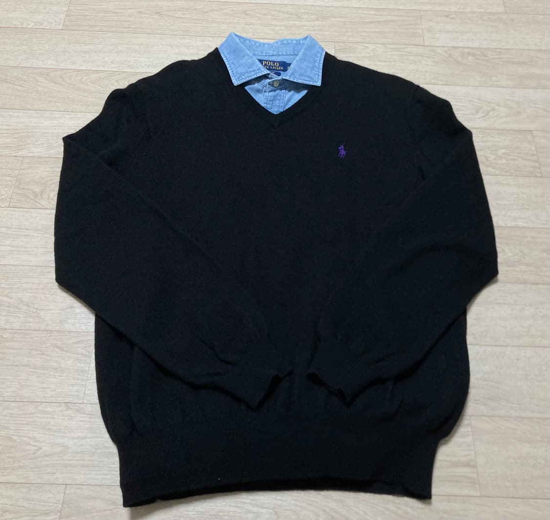 폴로 브이넥 램스울 니트 100(L) 판매 상품이미지5