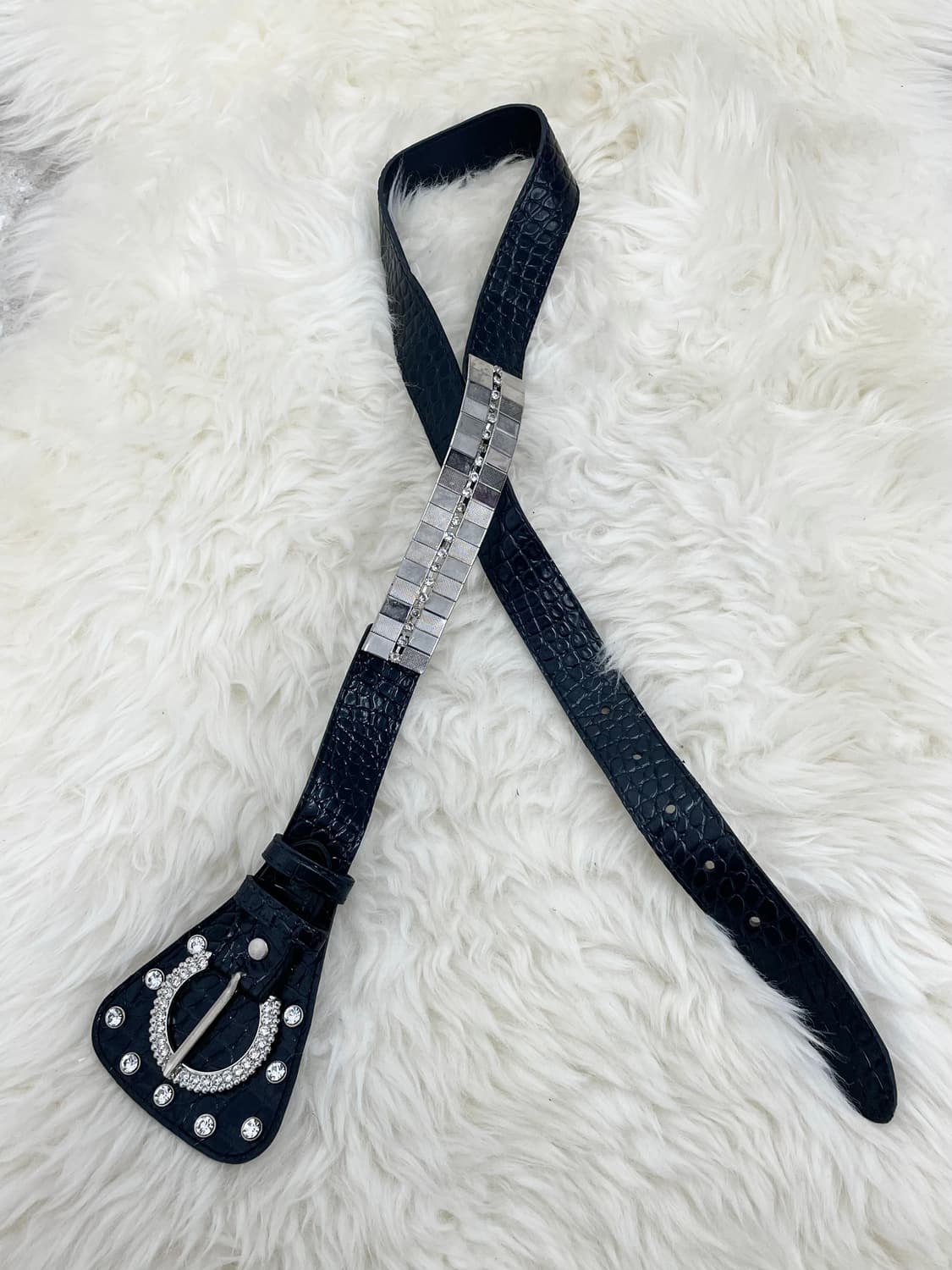 락시크 큐빅 체인 버클 벨트 상품이미지3