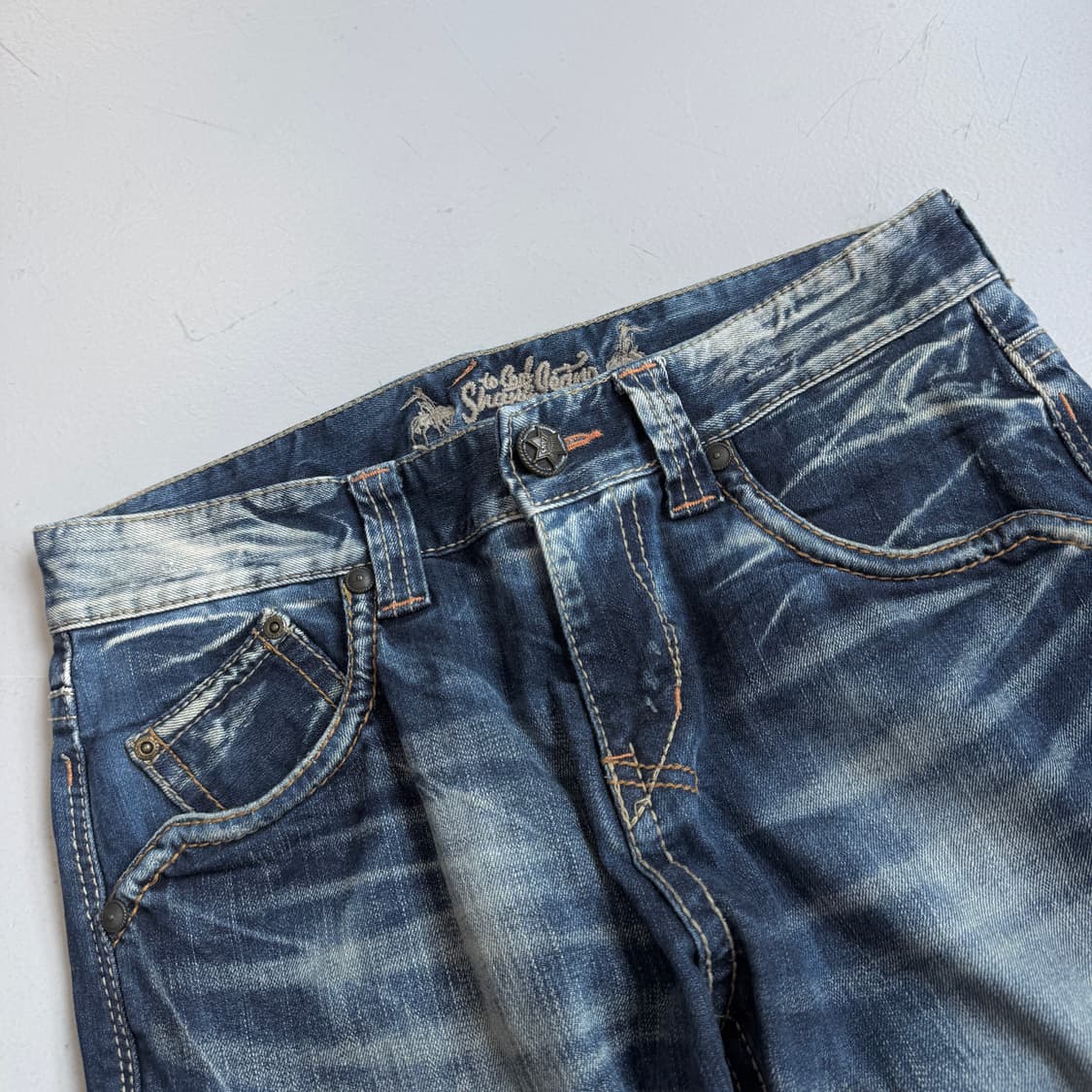 새깅 워싱 빈티지 데님팬츠 상품이미지4