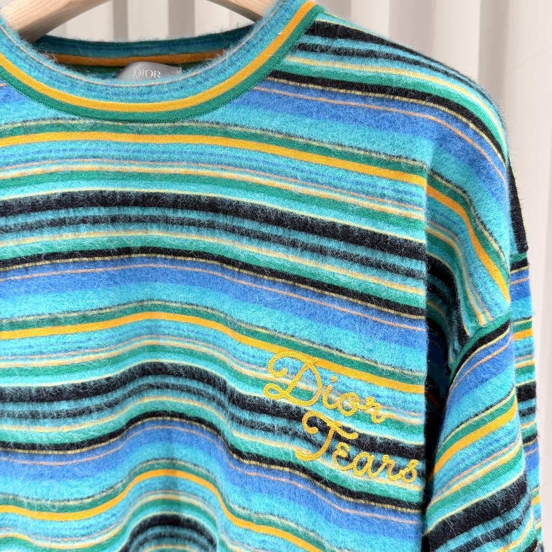 (A+/XXL) / 디올 데님 티어스 스트라이프 모헤어 니트 상품이미지4