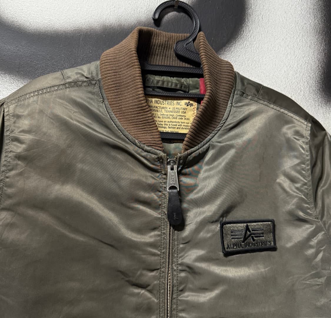 [XL] 알파인더스트리 MA-1 플라이트 자켓 (딥 카키) 상품이미지4