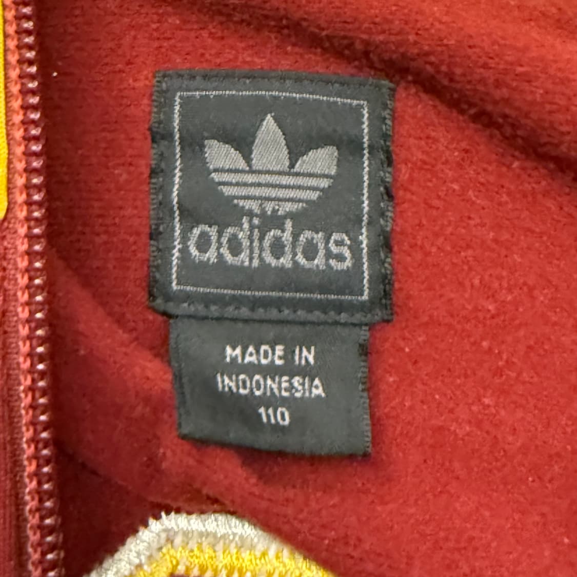 아디다스 버건디 옐로우 져지 트랙탑 110 상품이미지5