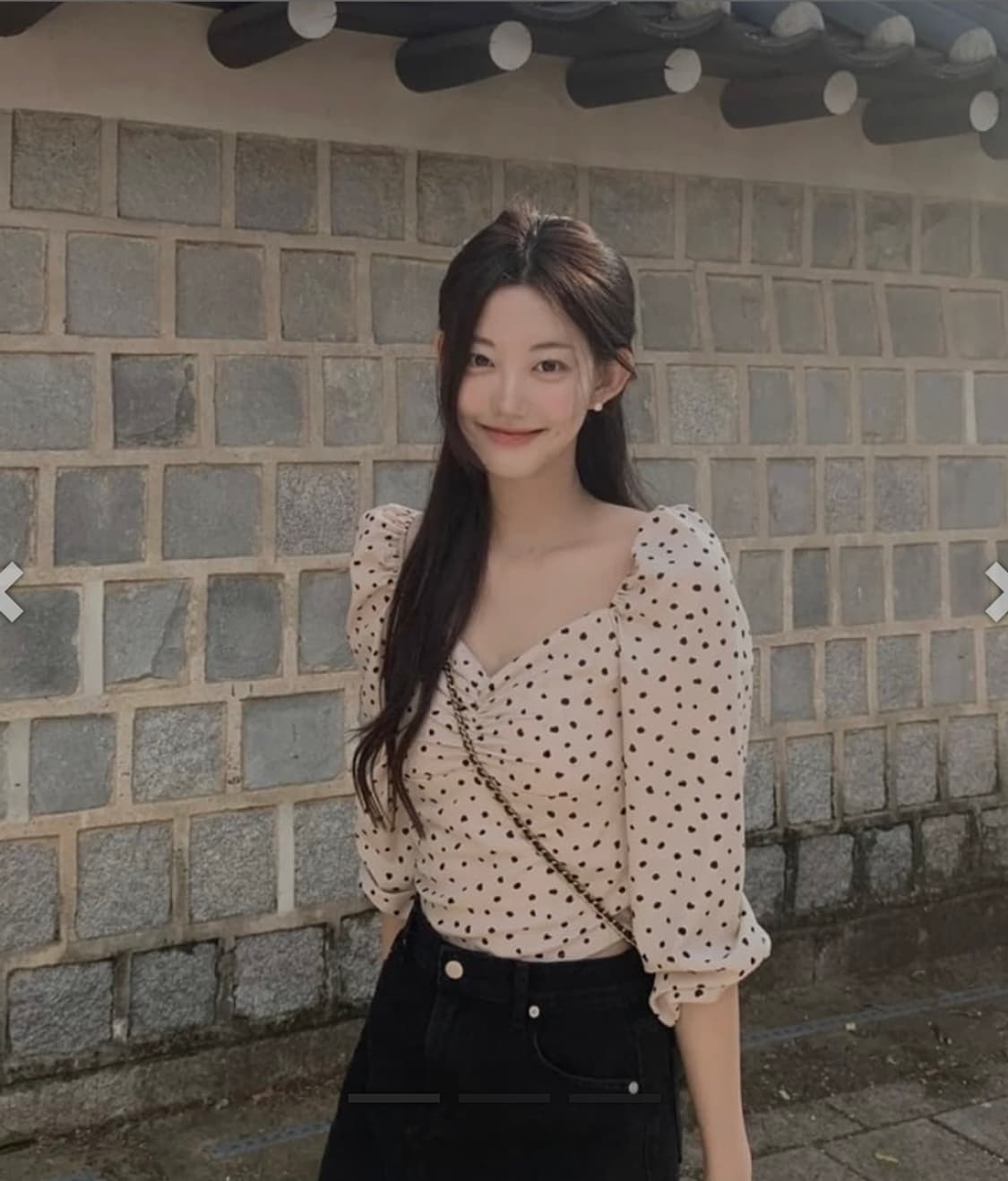 제니오 도트 블라우스 베이지 s 상품이미지1
