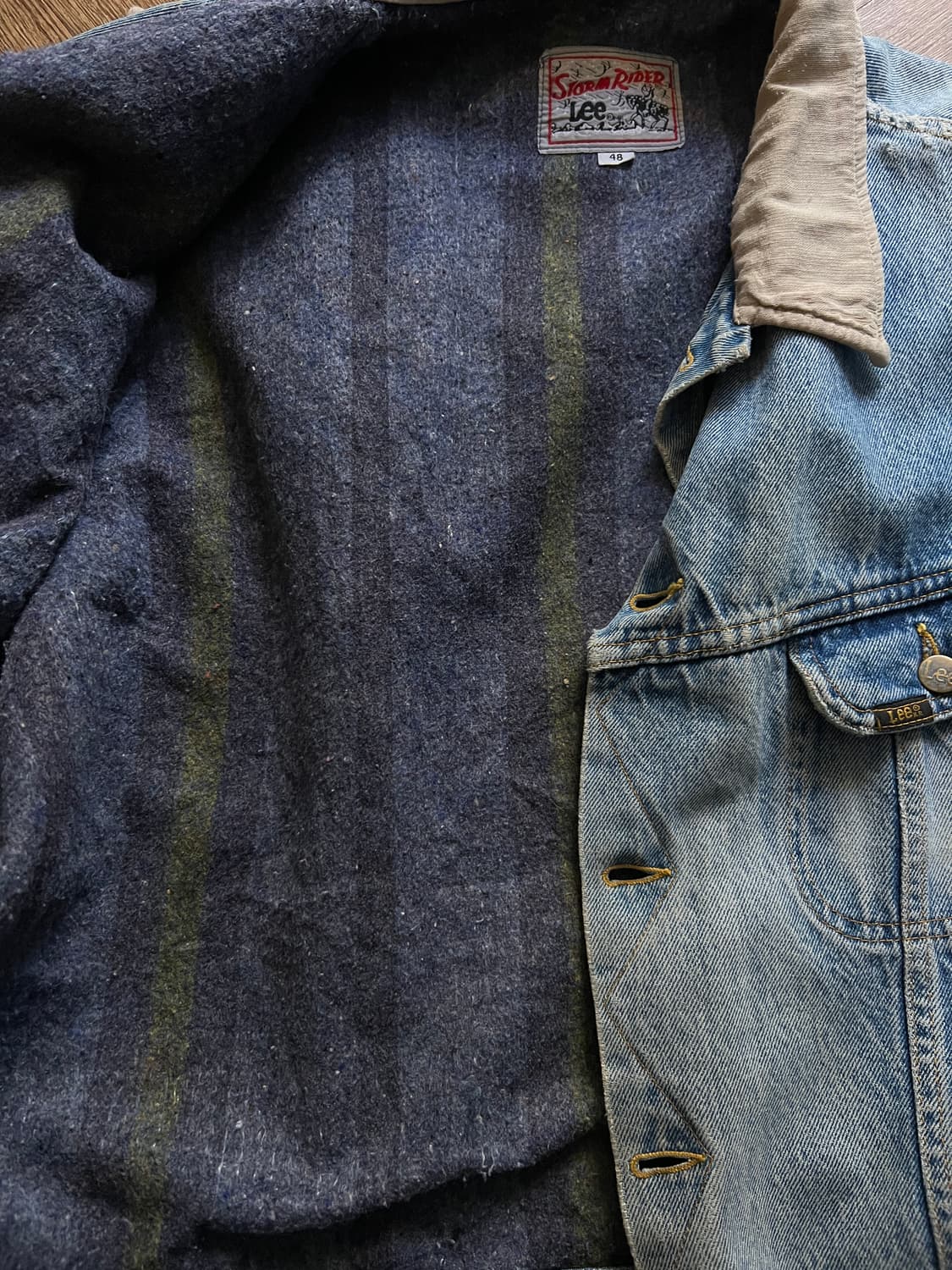 [2XL]90's Lee USA 스톰라이더 블랭킷 데님 트러커 자켓 R3 상품이미지6