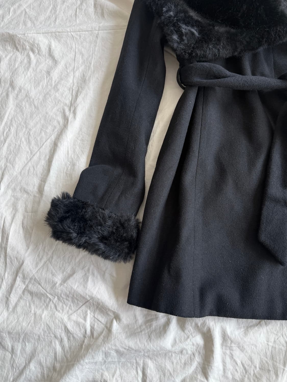 세실맥비 고딕 오네갸루 고스로리 펑크 퍼 트리밍 울 코트  상품이미지3