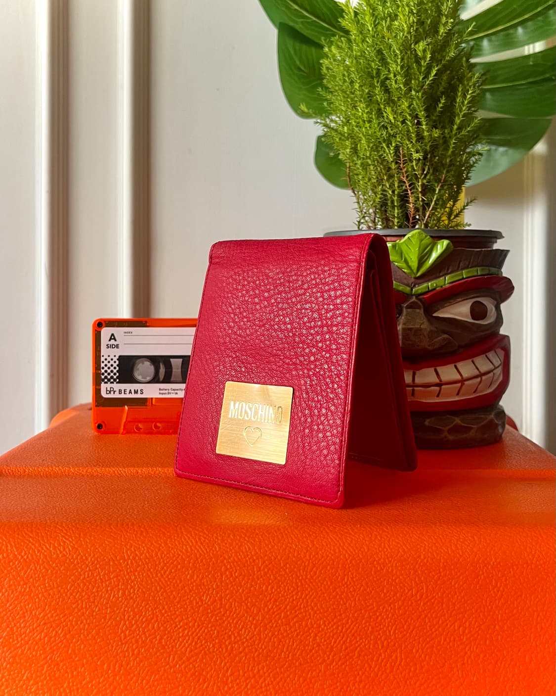 1990s MOSCHINO Red Grain Leather Wallet 상품이미지3