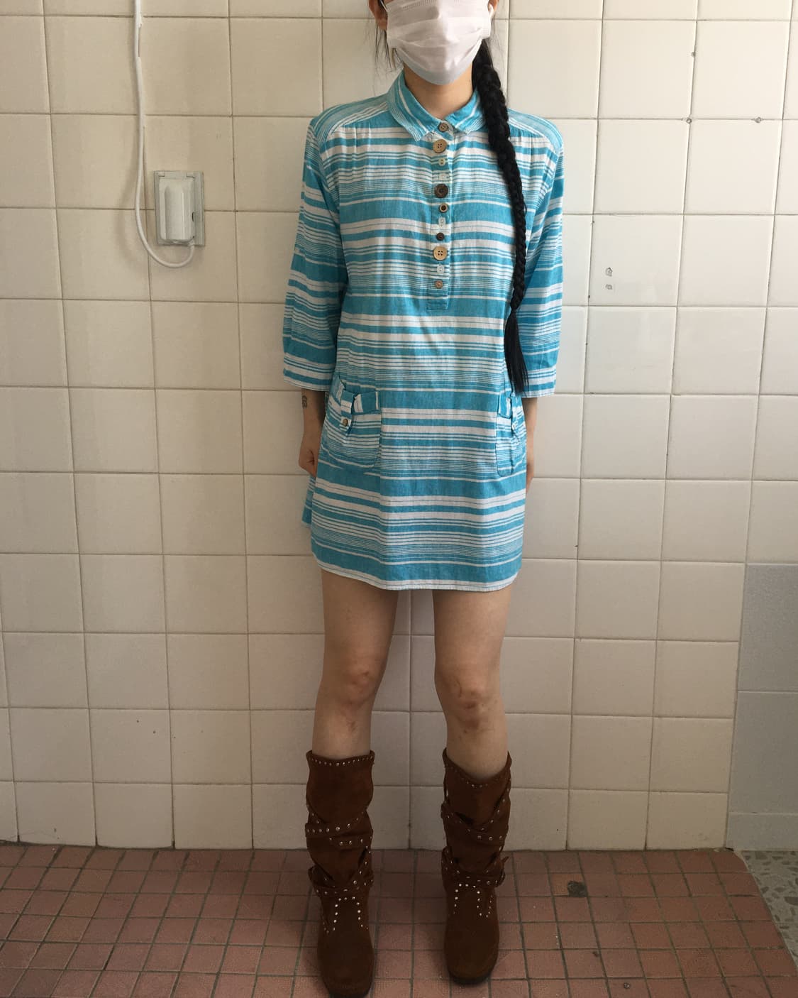 Button point stripe pattern shirt 상품이미지8