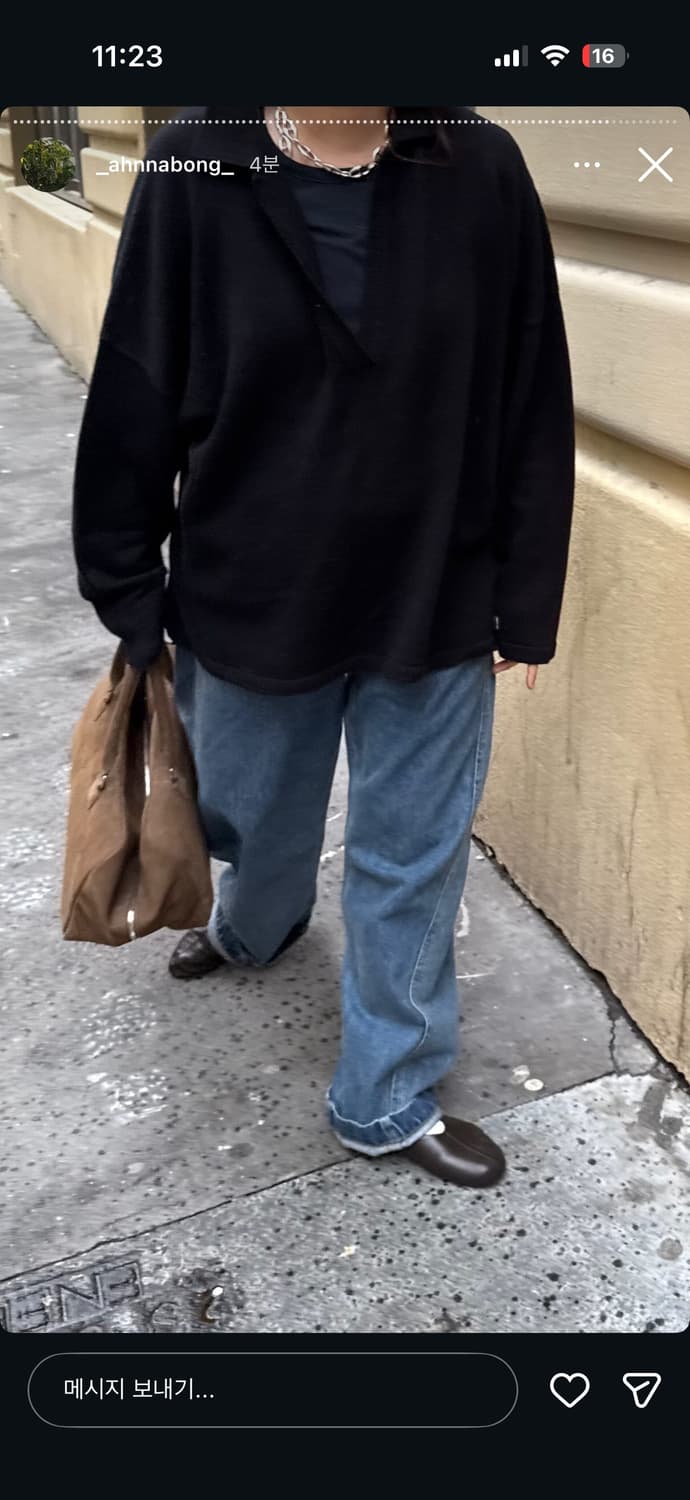 에토스 브이넥 컬러니트 블랙 상품이미지7