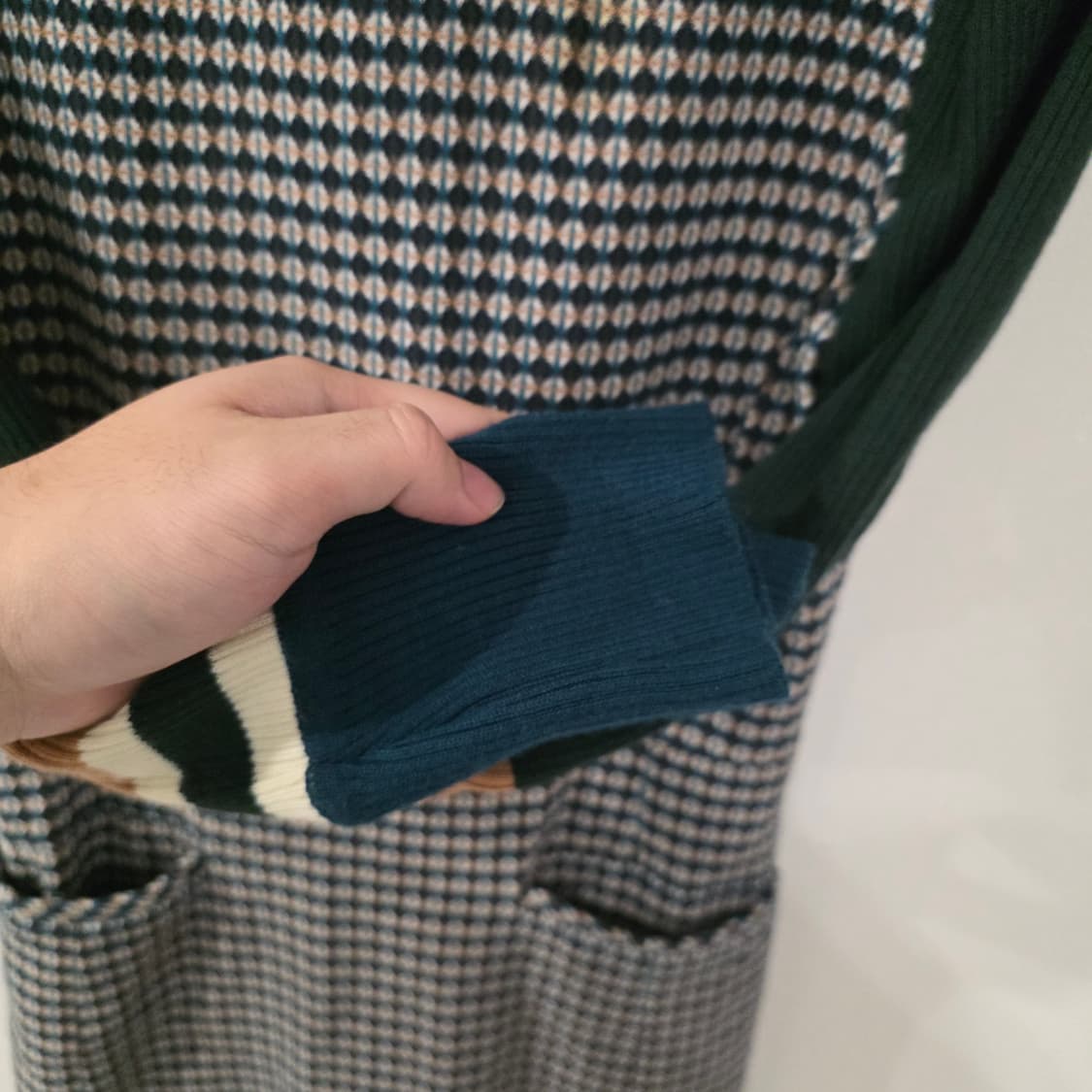 듀엘 배색 니트 원피스 55 상품이미지5