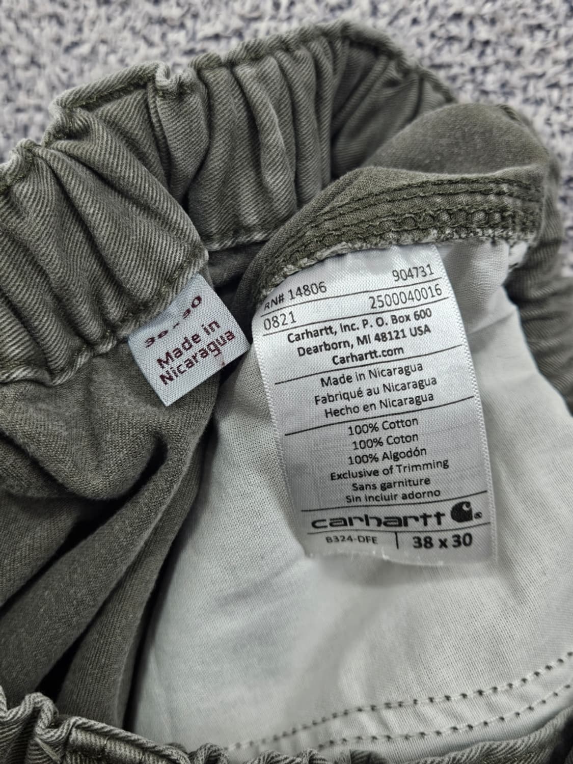 칼하트 코튼 카펜터 싱글니 워크 팬츠 밴딩커스텀 (38X30)/11742 상품이미지7