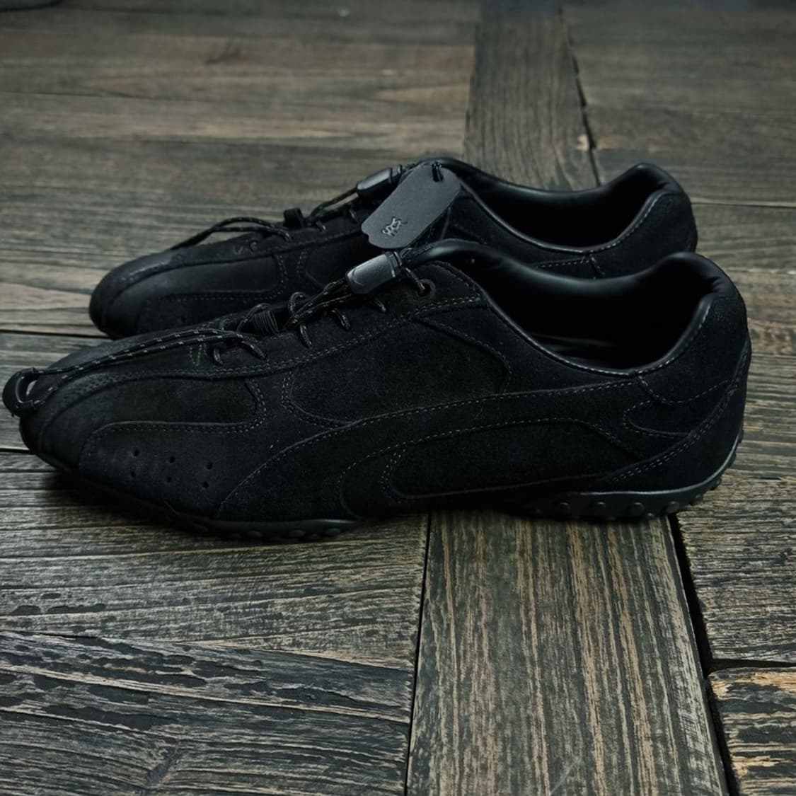 [야세] 스파이더 왁스 워싱 스웨이드 스니커즈 블랙 M17500 상품이미지3