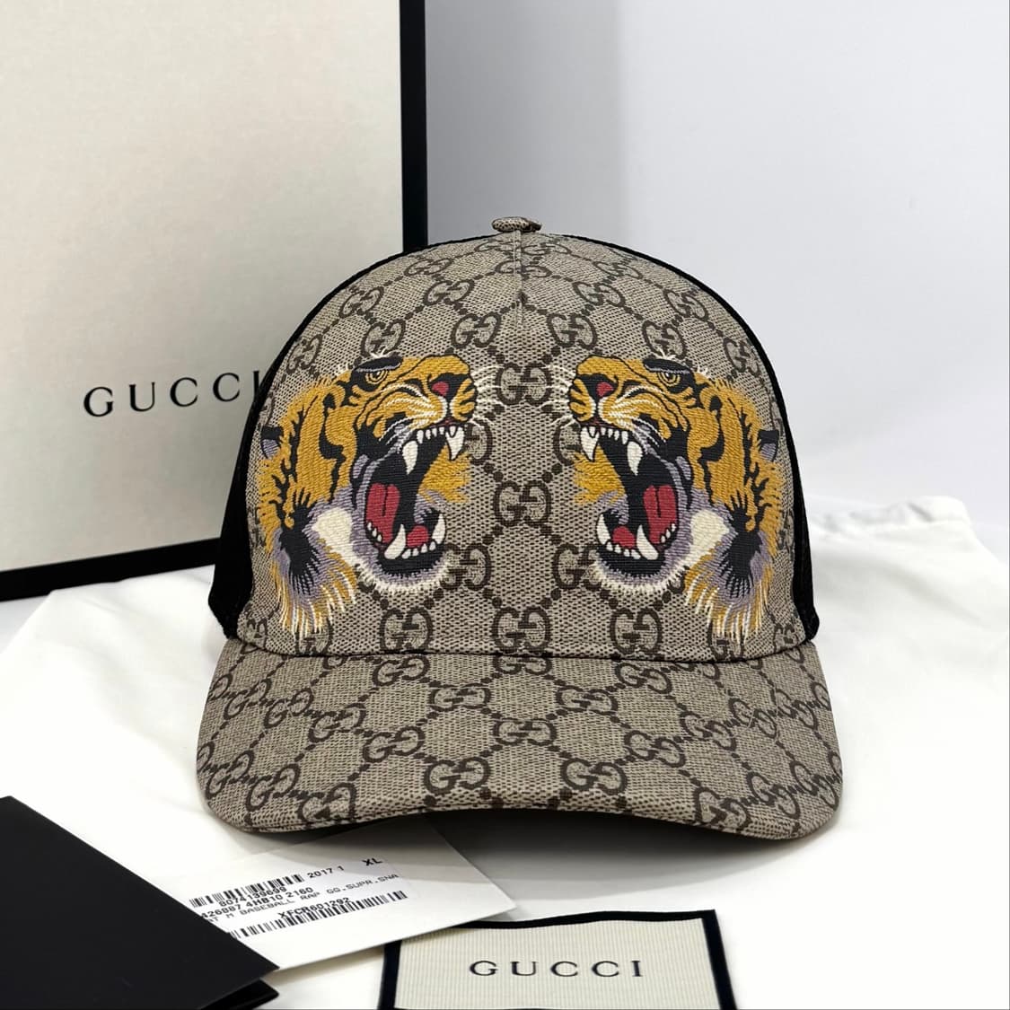 [XL사이즈] 구찌 GG 수프림 타이거 매쉬 볼캡 모자 (426887) 상품이미지3