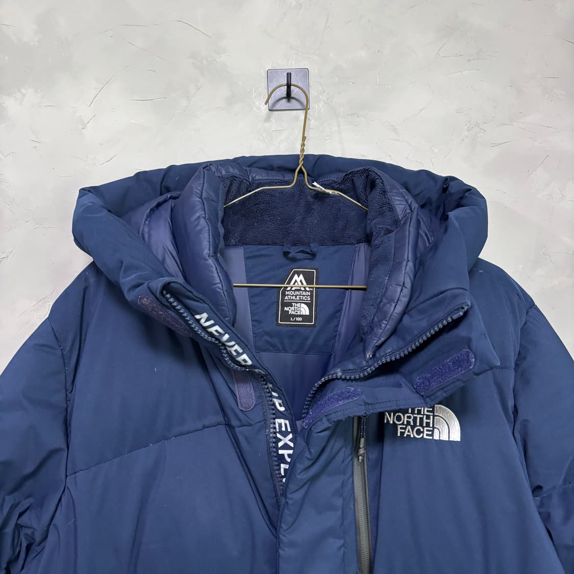 노스페이스 구스다운 롱패딩 네이비 상품이미지2