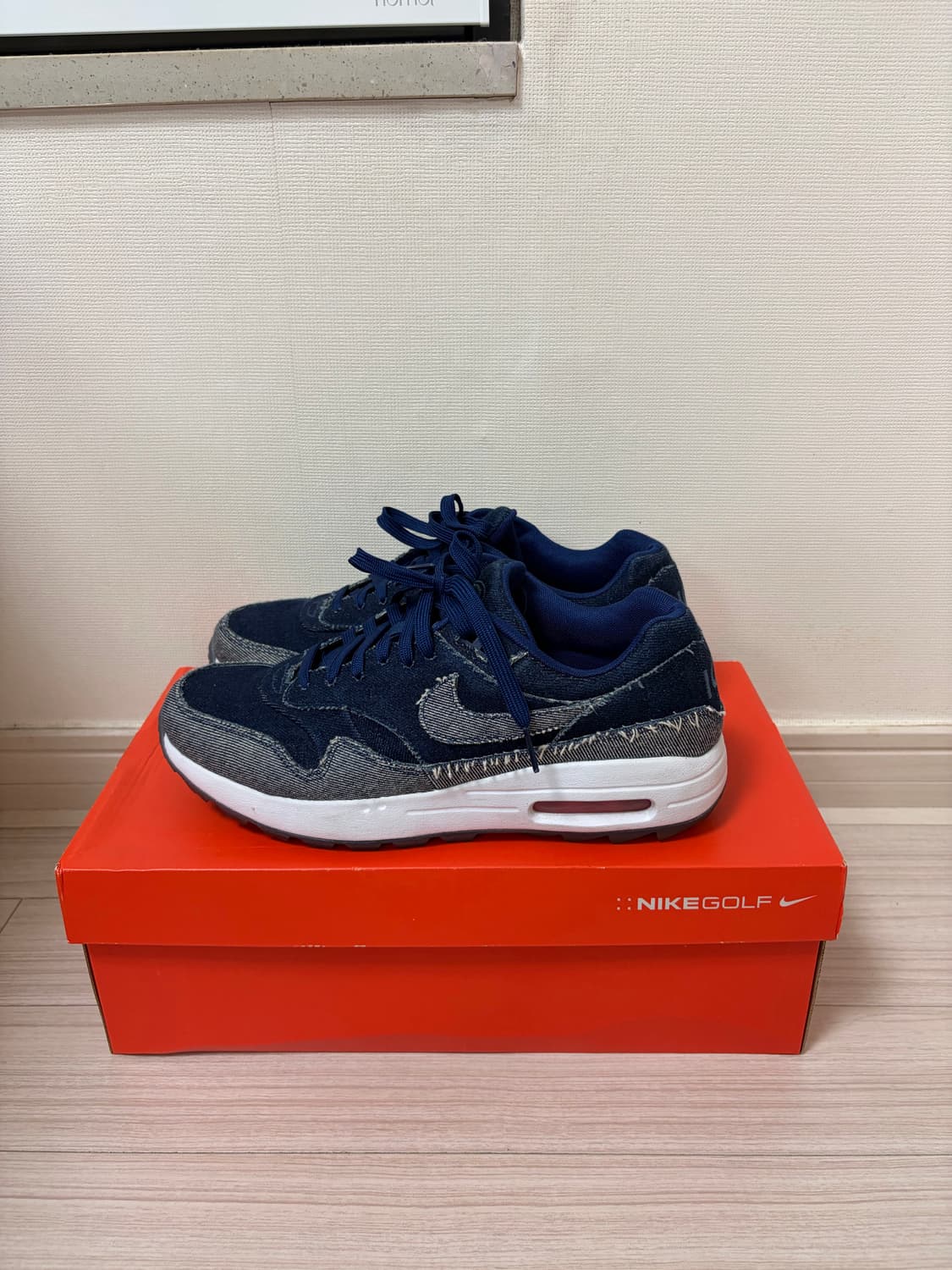 [265] 나이키 에어맥스 1 골프 노 데님 얼로우드 네이비 상품이미지2