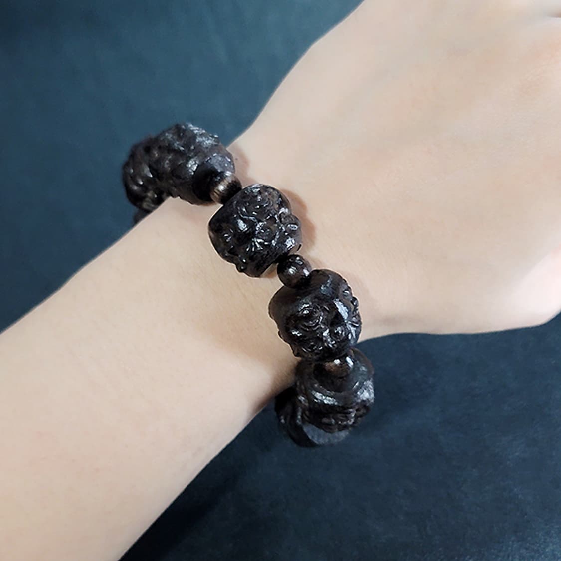 희로애락 백단향 20mm 남자 소품 부처님 얼굴 불교 염주 팔찌 상품이미지6