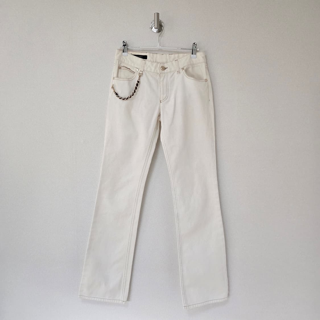 구찌 아이보리 체인 데님팬츠 / 여성 팬츠/ 여성 바지  상품이미지1