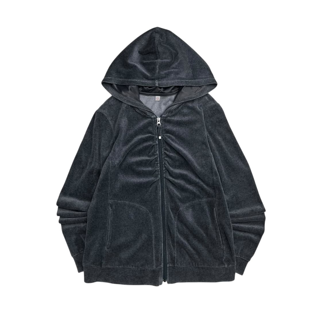 재팬 셔링 차콜 벨벳 후드집업 L 상품이미지2