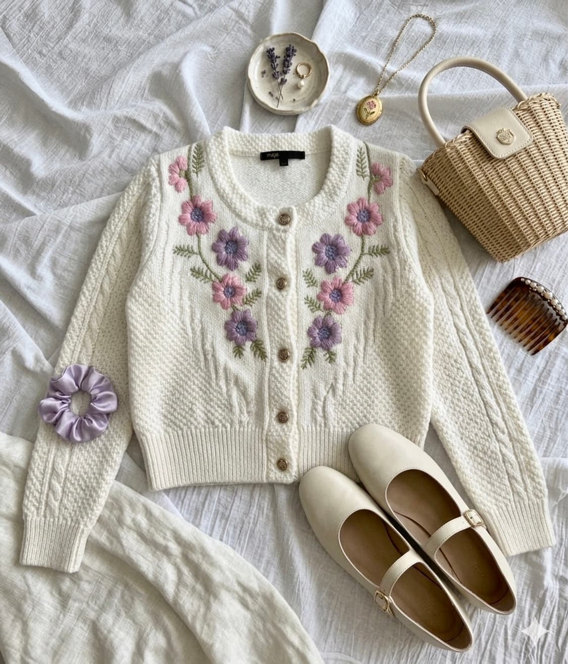 maje 마쥬 플라워 자수 가디건 상품이미지1
