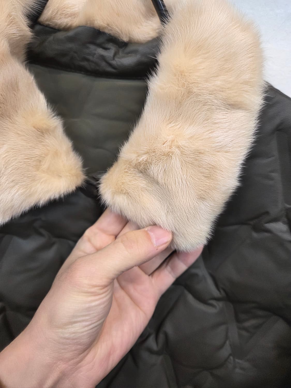 Dejanu 천연밍크 퍼 카라 레더 덕다운 퀄팅 자켓 88 상품이미지3