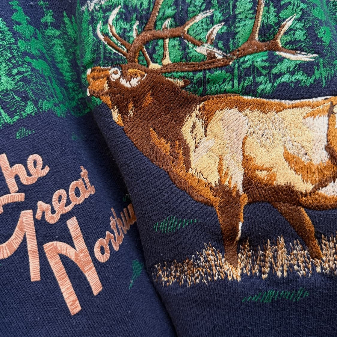 저지스 체인스티치 사슴 순록 미국빈티지 XL MADE IN USA 상품이미지3