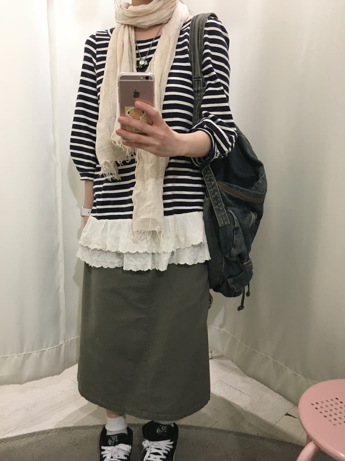 stripe lace top 상품이미지4
