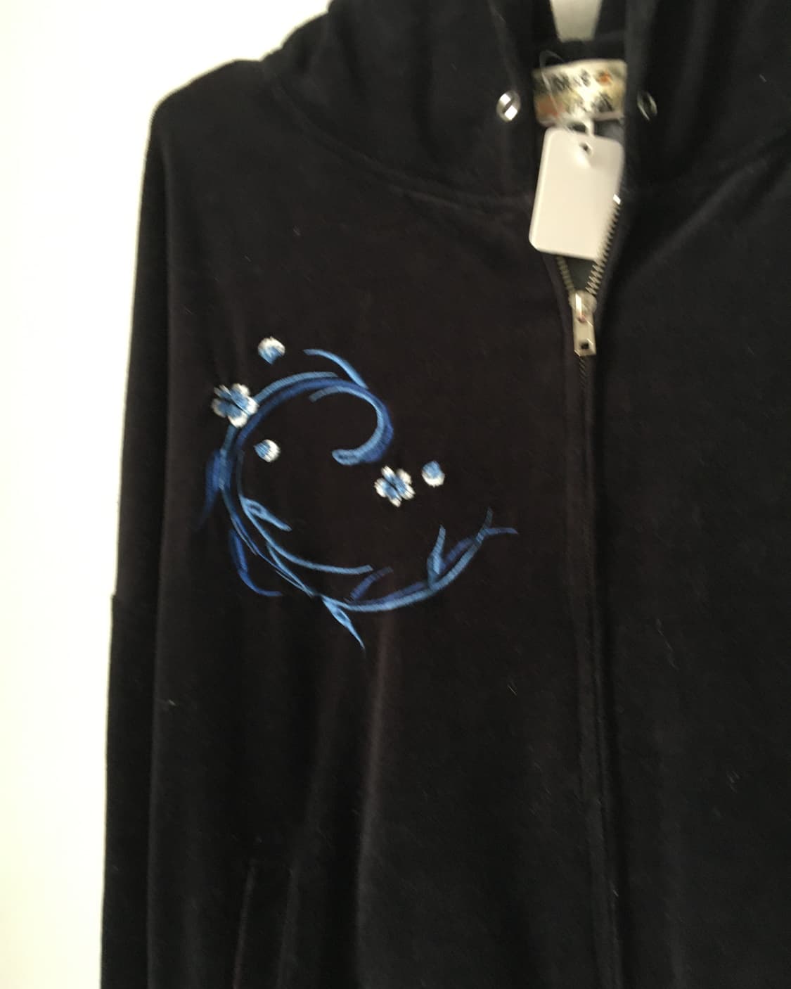 Oriental needle work velvet hood zip up 상품이미지3