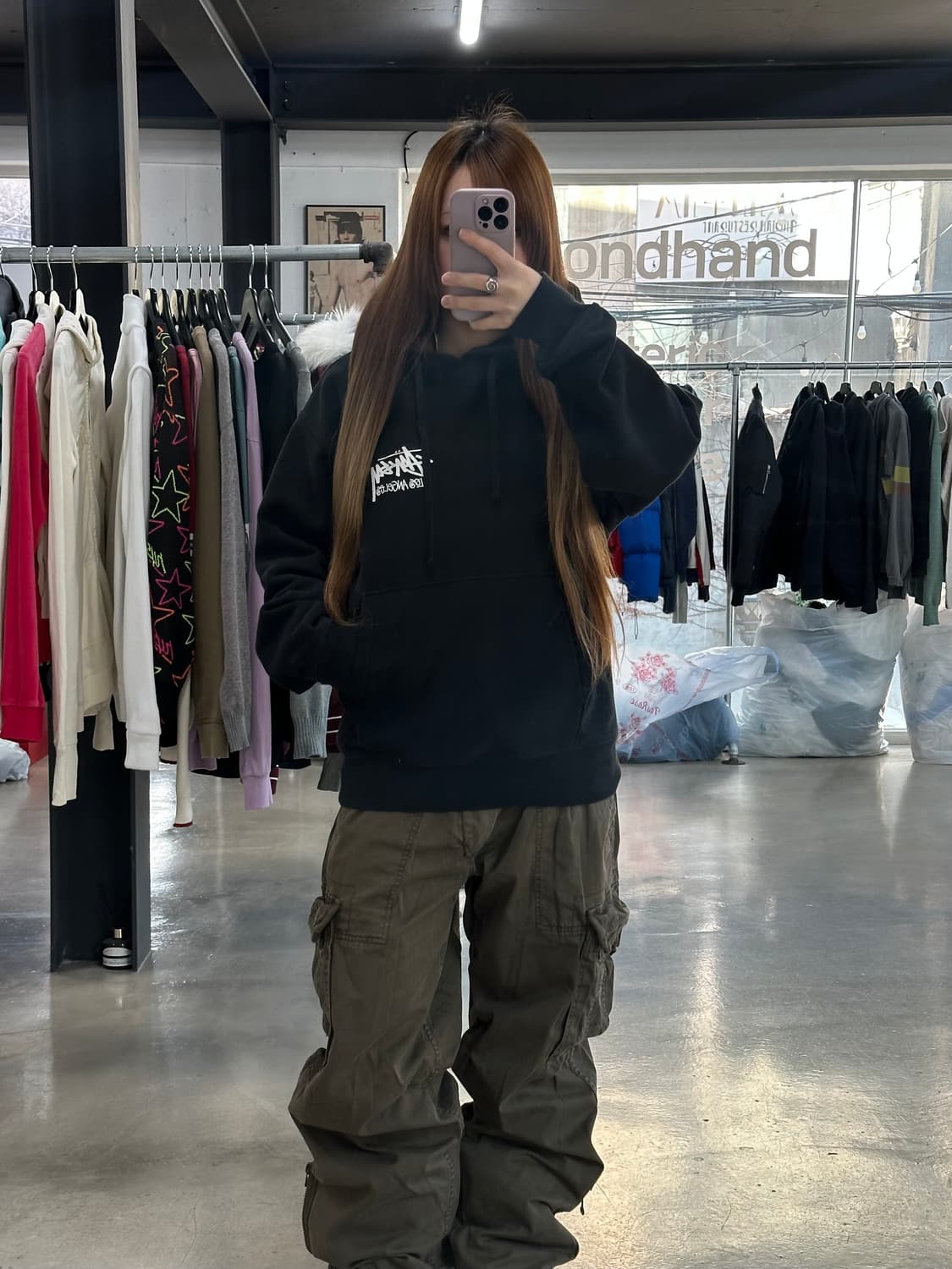 스투시 스탁 LA 후드티 블랙 상품이미지2