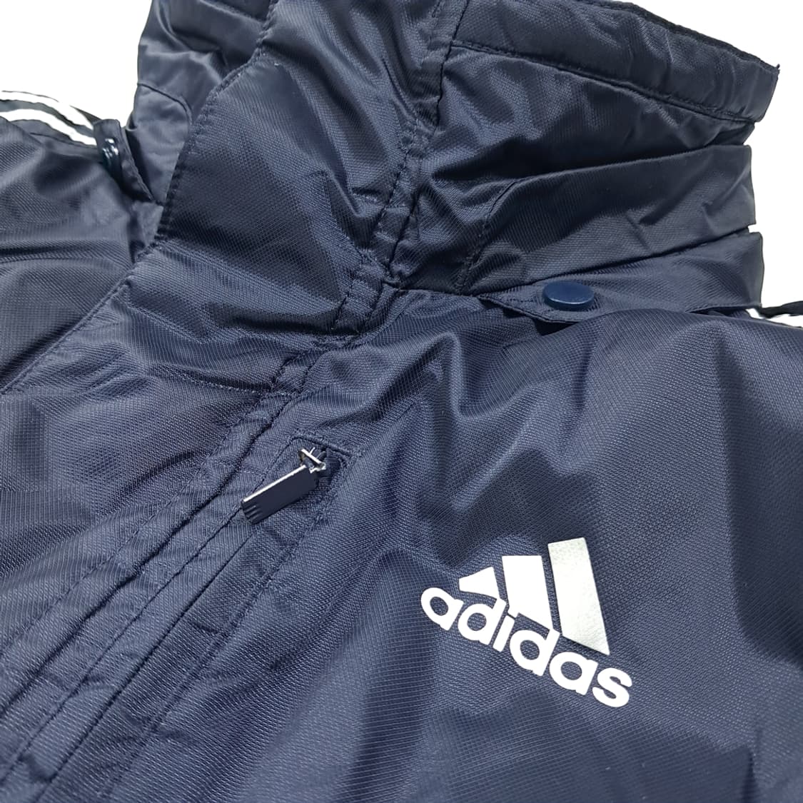 CL239 L 아디다스 00s 빅로고 네이비 점퍼 벤치코트 상품이미지6