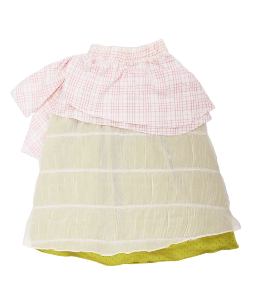 (새상품) 더뮤지엄비지터 쉬폰 도트 레이어드 밴딩 스커트 상품이미지1