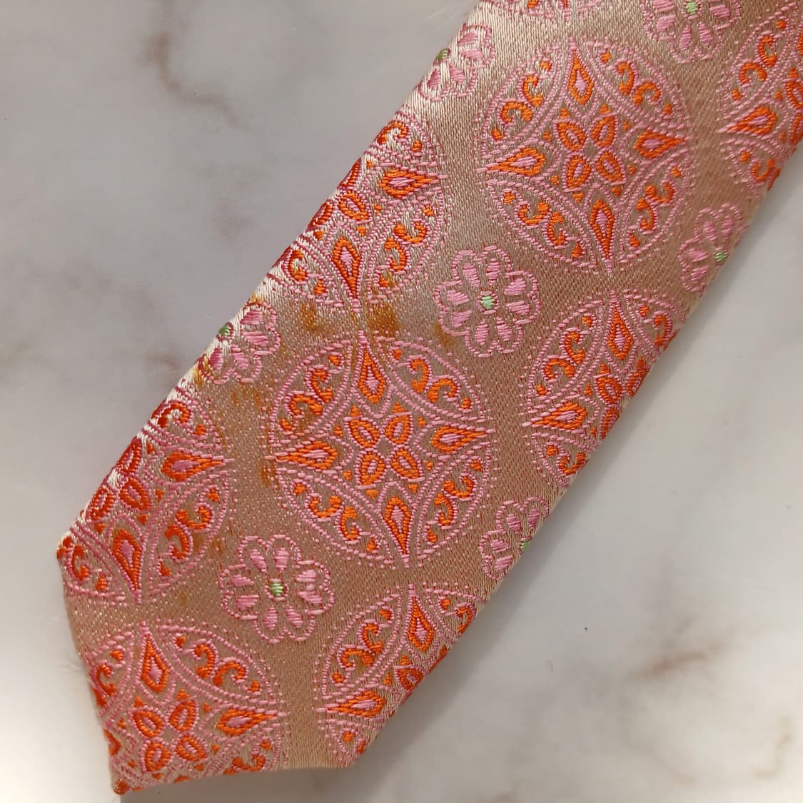 밀라숀 실크 핑크 자카드 패턴 넥타이 9.5cm A+~A등급 A19766 상품이미지10