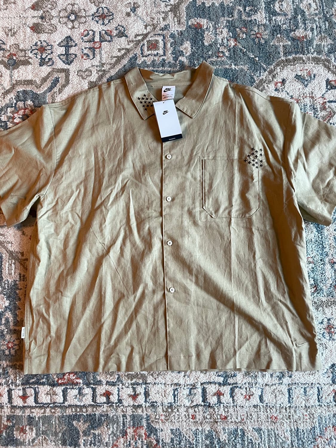 나이키 라이프 리넨 숏슬리브 셔츠(새제품.XXL) 상품이미지1