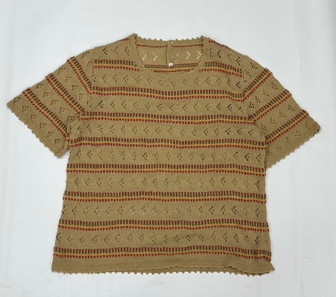 🌰하구미 가을 에스닉 레이어드 긴팔 티셔츠🌰 히피 브라운 니트  상품이미지5