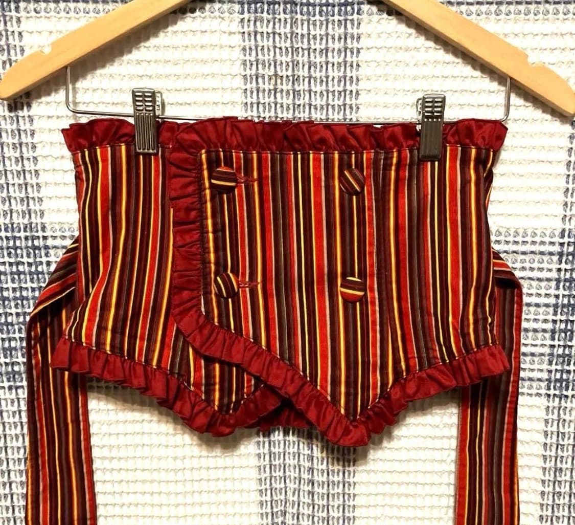 바디라인 코르셋 스커트 스트라이프 고딕 로리타 갸루 프릴레이스리본 상품이미지3