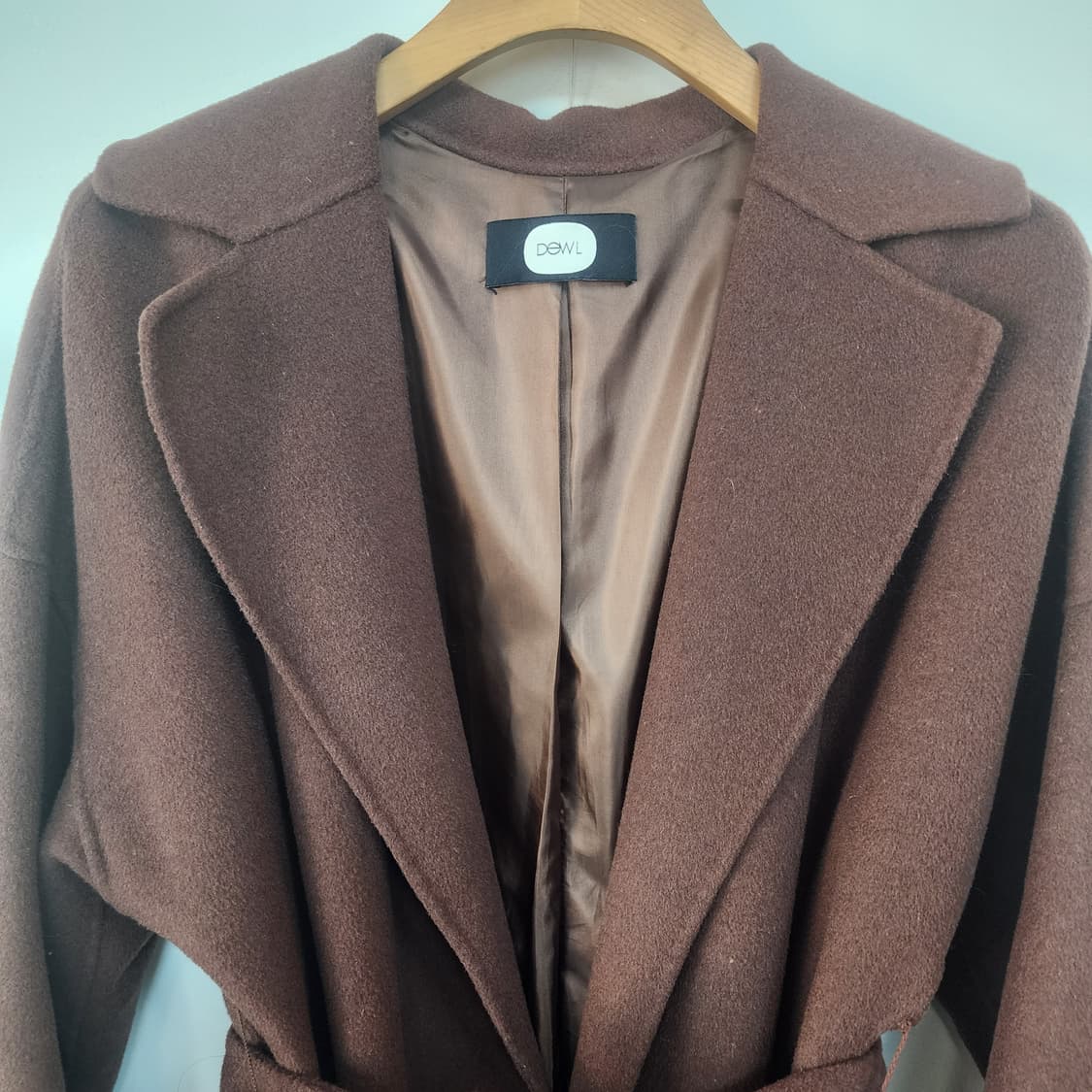 듀엘 브라운 벨트 롱 코트 상품이미지2