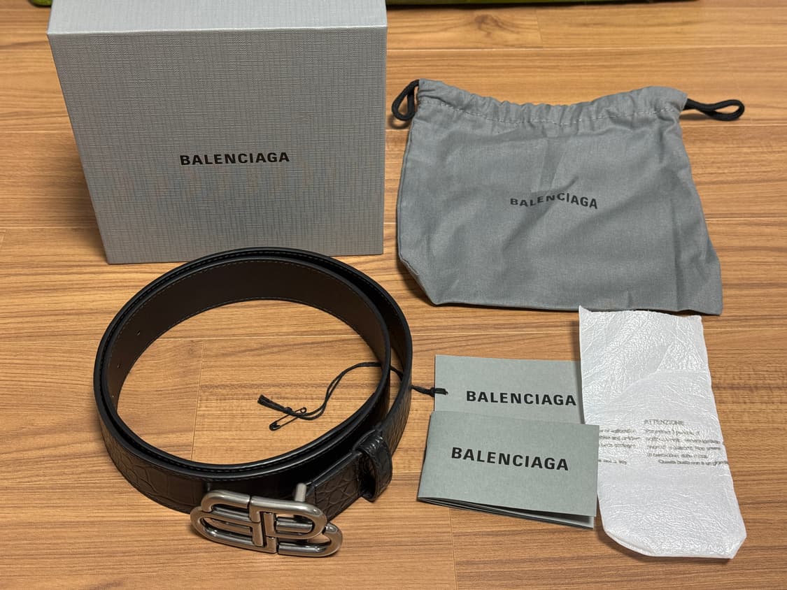 발렌시아가 BB 버클 레더 벨트 상품이미지4
