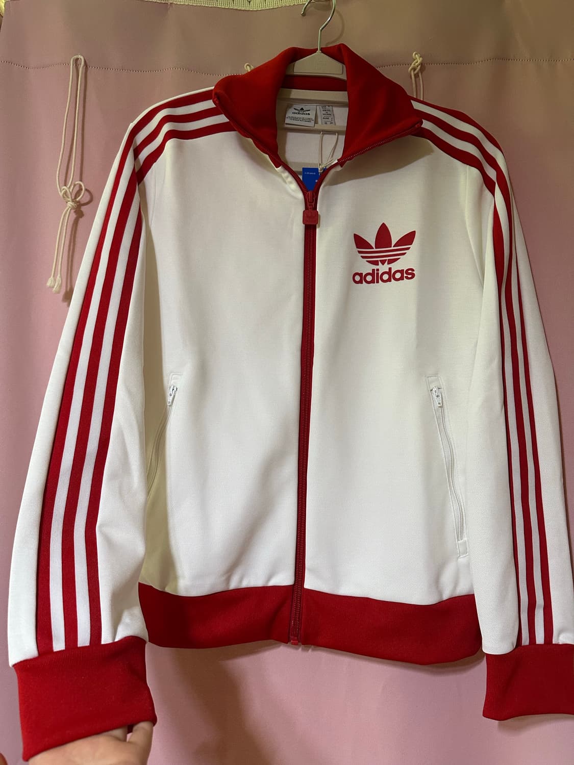 새상품 아디다스져지 아디다스 흰빨 트랙탑 불꽃 파이어버드 대장 화이트 상품이미지1