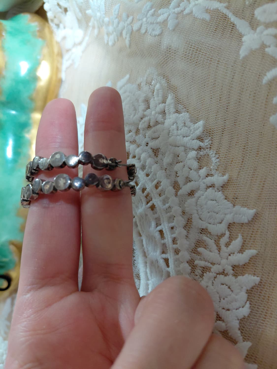 Vintage ) 빈티지 큐빅링귀걸이 상품이미지2