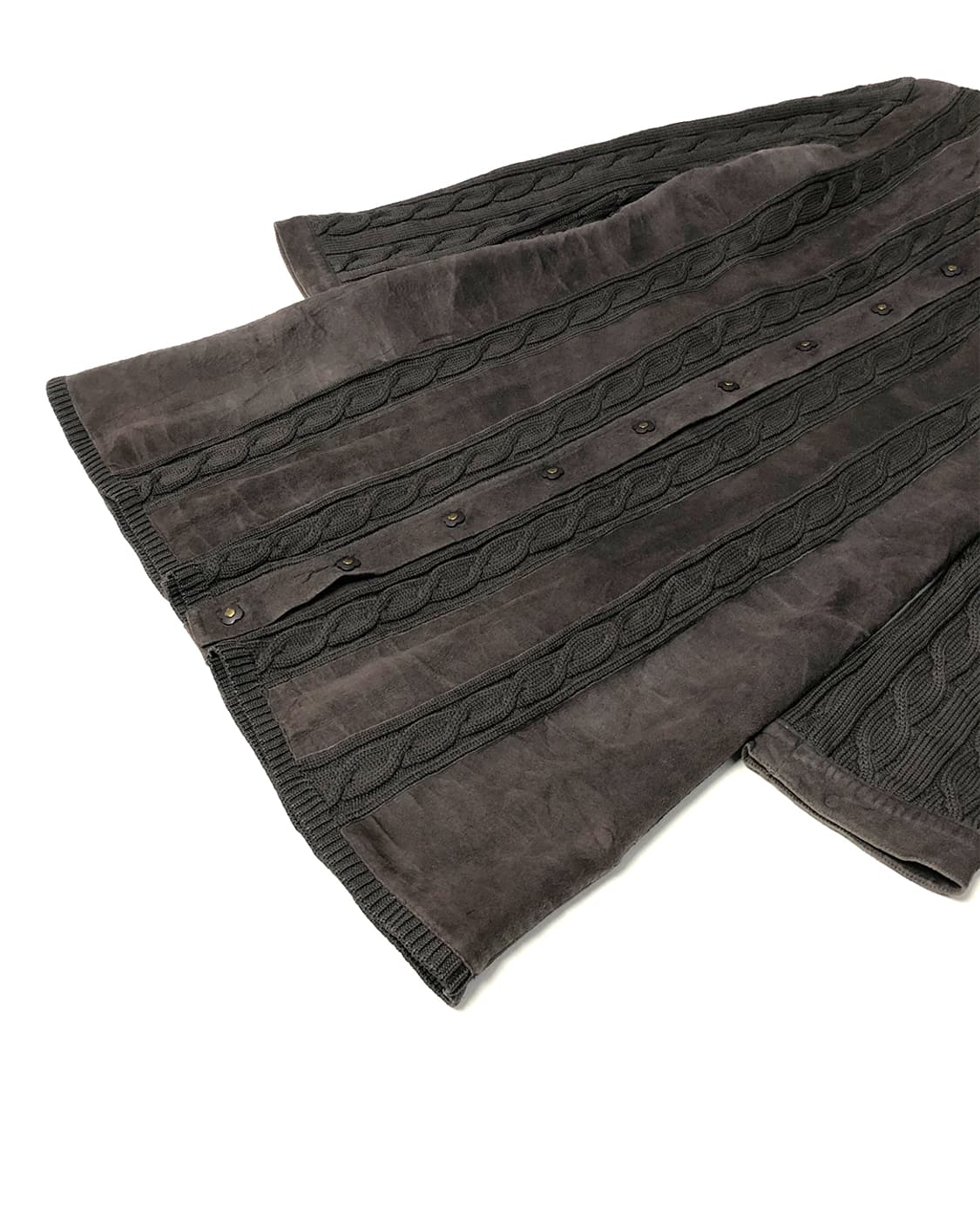 vintage 니트&가죽 롱 자켓  상품이미지4