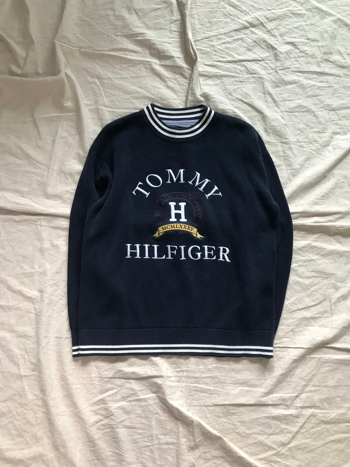 타미힐피거 올드스쿨 중앙 자수로고 네이비 니트 상품이미지6