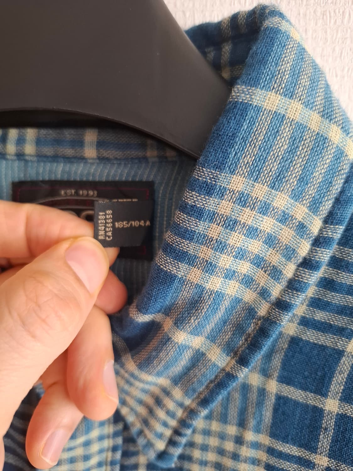 XL RRL 더블알엘 인디고 플래드 더블페이스 블루 체크 반팔 셔츠 상품이미지3