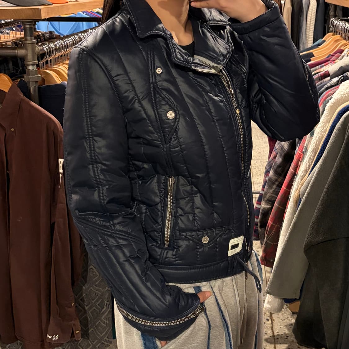 DIESEL 디젤 퀄팅 라이더 패딩 자켓 상품이미지4